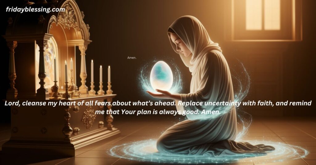 Lord, cleanse my heart of all fears about what’s ahead. Replace uncertainty with faith, and remind me that Your plan is always good. Amen.